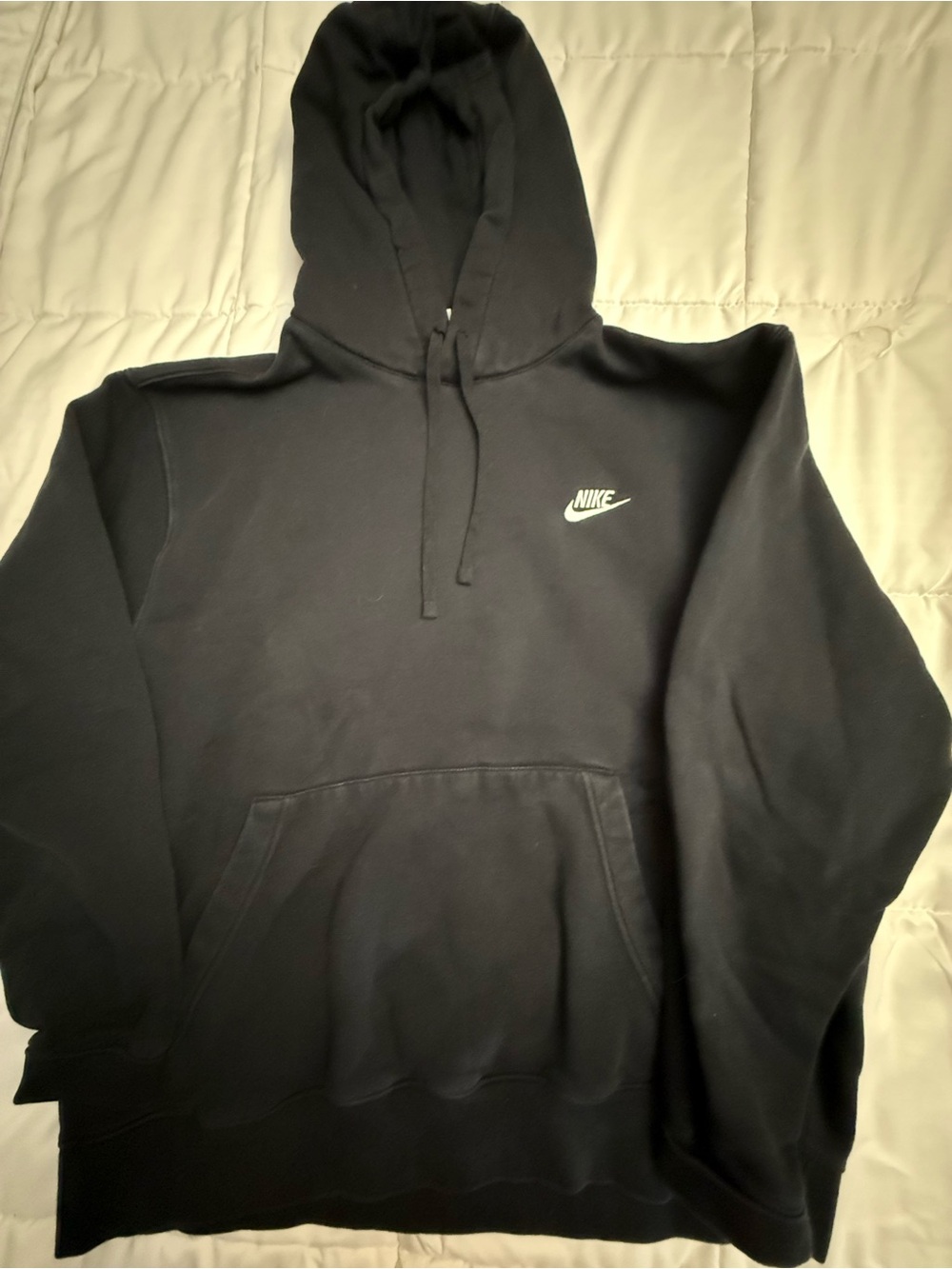 Nike Black Pullover Hoodie with White Swoosh